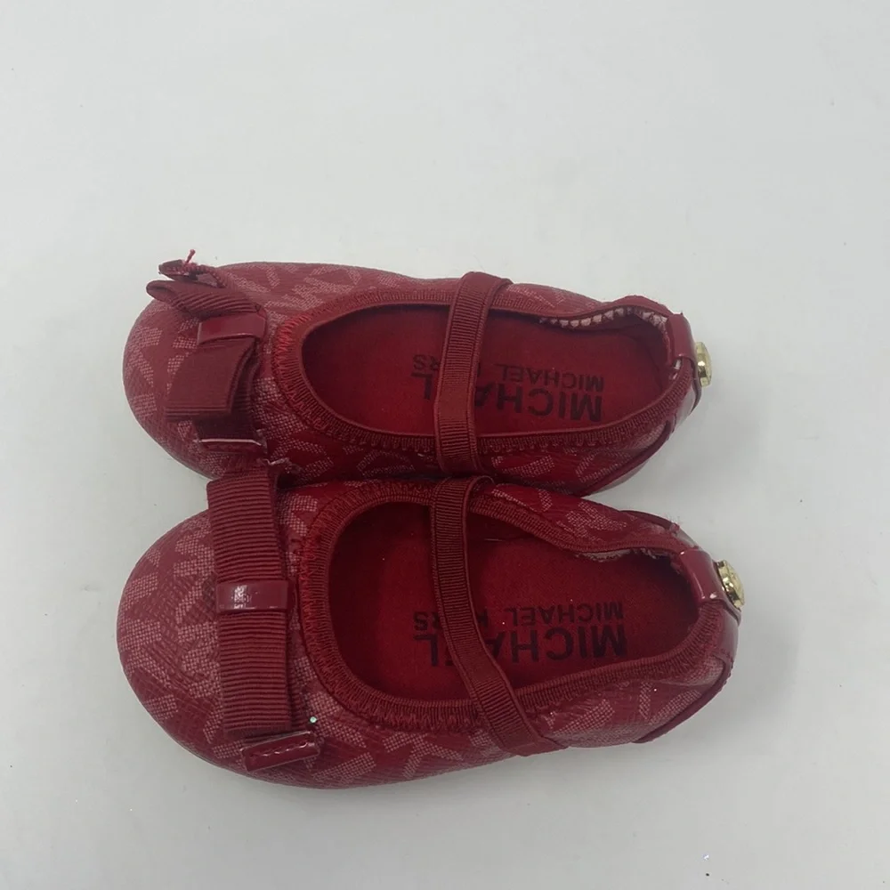 Micheal by Micheal Kors Red Close Toe Mary Jane Flats Baby Girl’s Size 3